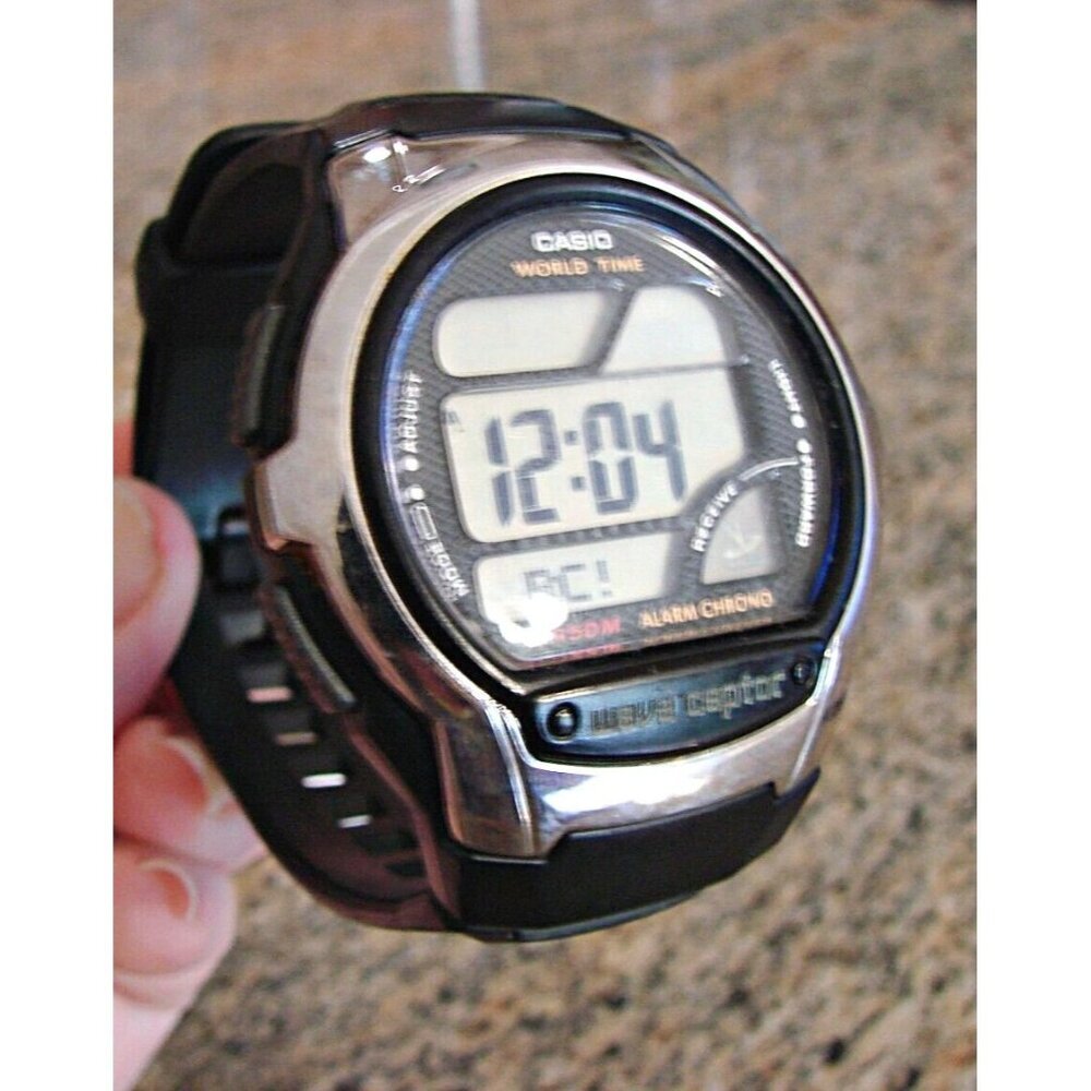 Casio Wave Ceptor Watch WV-58A World Time Alarm Chrono Water Res 50M New Battery